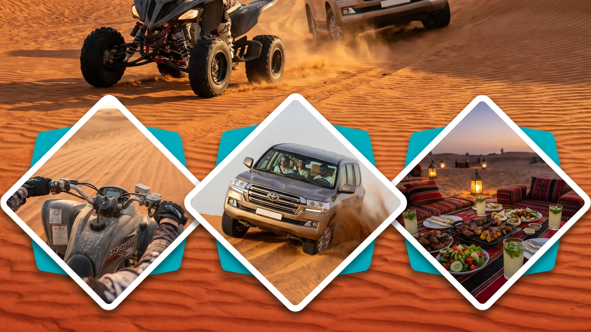 ATV ride with BBQ dinner at a desert camp near Dubai