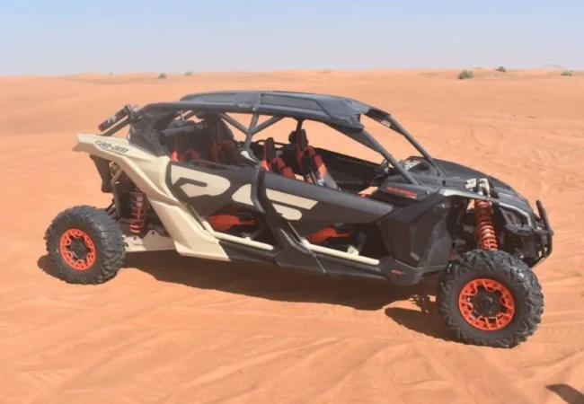 Can-Am Maverick X3 four-seater buggy in the Dubai desert