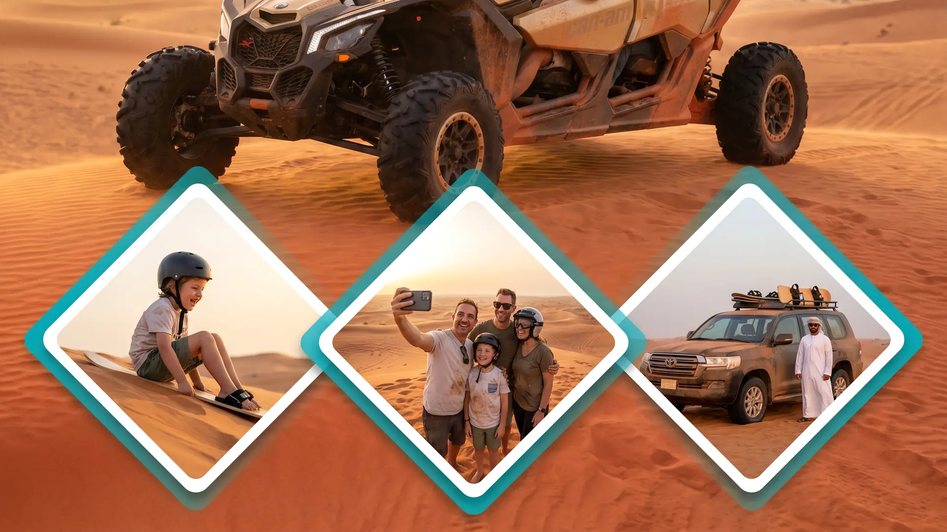 Full day desert package with ATV, buggy, safari and balloon near Dubai